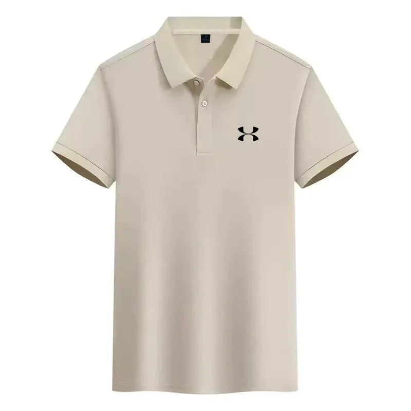 Men's Summer Business Casual Polo Shirt Short Sleeve Breathable T-Shirt Comfortable Lightweight Fashion Top