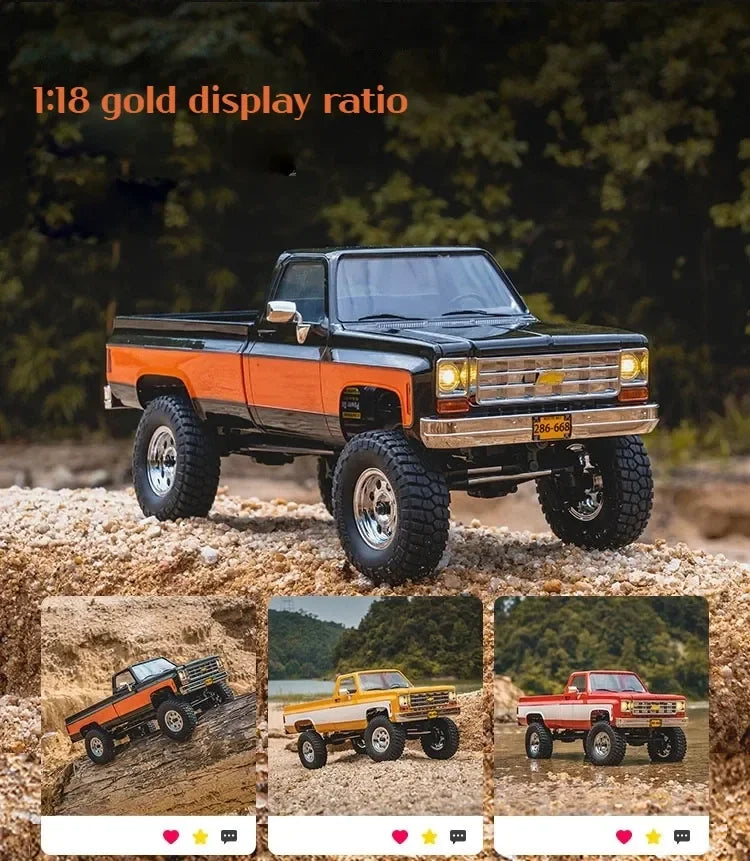FMS FCX18 1:18 Chevrolet K10 Pickup Truck Officially Authorized Classic Retro Off-road Climbing RC Car Model RTR Vibely Store