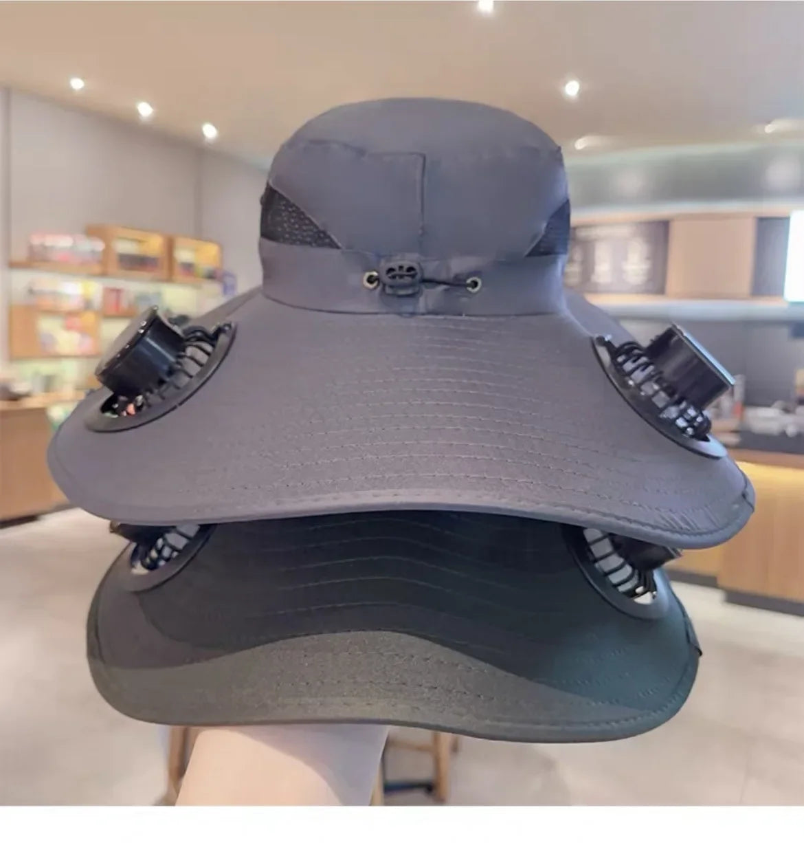 Mens Quick Dry Bucket Hat Large Size Sun Hat with Solar Powered Fan USB Rechargeable for Outdoor Hiking Camping Fishing Activity