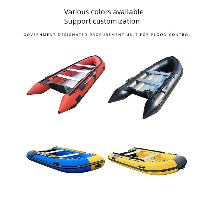 3.3m Inflatable Kayak PVC Speedboat Fishing Canoe Fishing Boat Aluminum Alloy Bottom