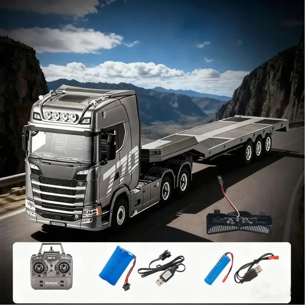 Huina New Model 1501+1509 770s RC Heavy-duty Truck Trailer Model Tractor High-end Toy Children's Adult Gift