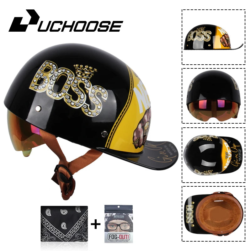 2024 Adult Open Face Summer Retro Riding Bicycles Vintage Half Helmet Baseball Cap Helmets Children Riding Motocross Men Women