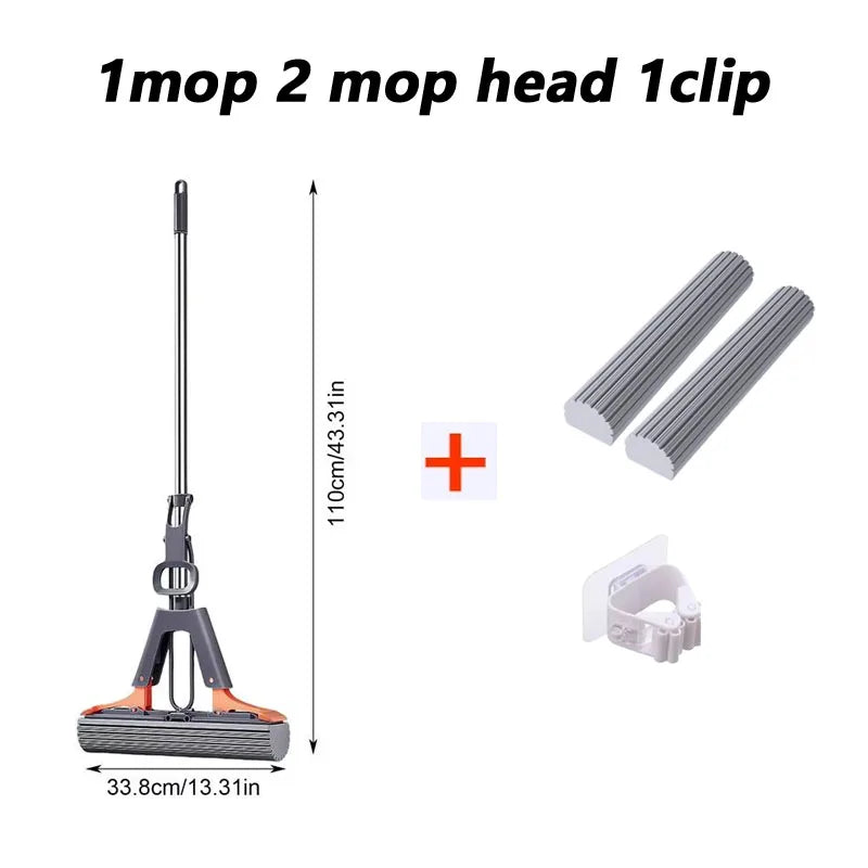 Floor Roller Mop PVA Sponge Floor Squeeze Mop For Cleaning Efficient Cleaning Absorbent Sponge Mop For Hardwood Tile Marble