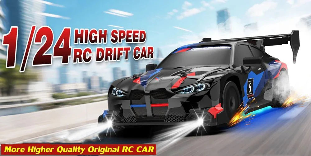 1:24 RC Drift Car 4WD Remote Control Car with Classic LED Lights High Speed Rechargeable Racing Sport Toy for Boys and Adults