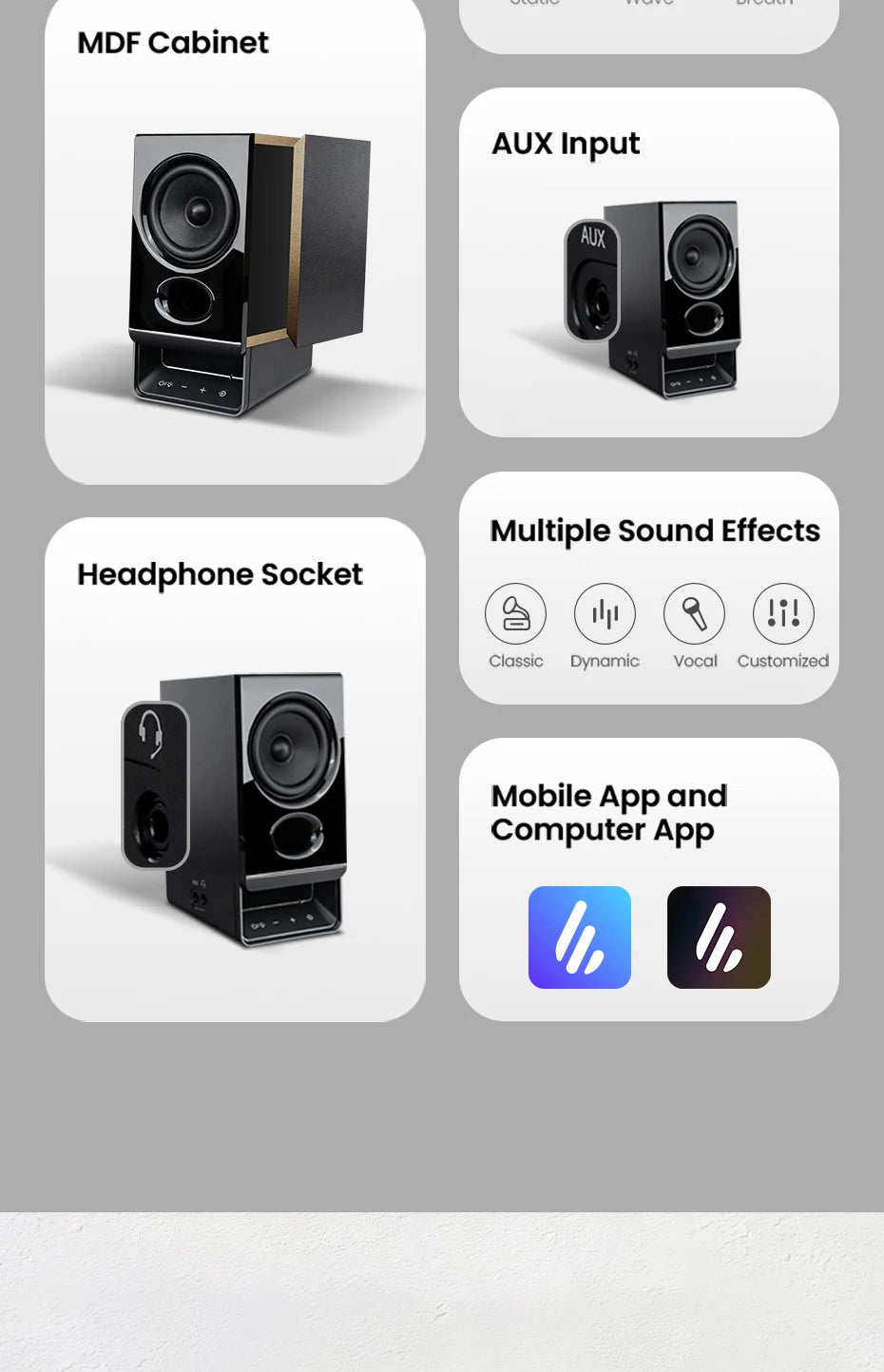 Edifier R20BT Computer Speakers With Light Effects Bluetooth 6.0 USB-C AUX Inputs