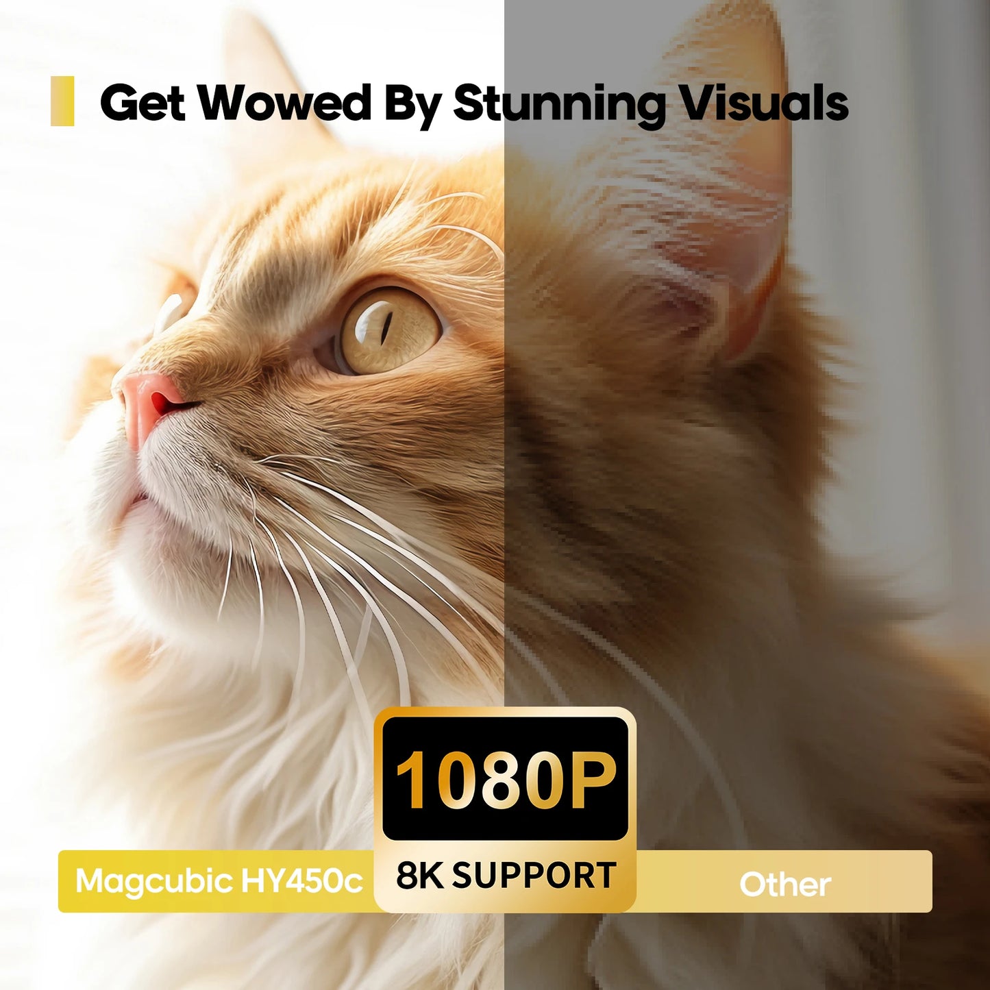 Magcubic 900ANSI HY450 C Auto Focus Projector 8K 1080P Ultra Short Throw Allwinner H726 BT5.4 Auto Offset Home Theater Voice