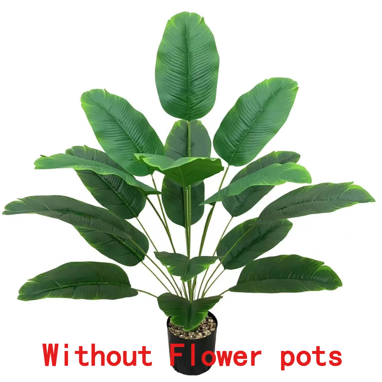 2pcs Artificial Banana Trees with 48 Realistic Tropical Leaves for Gardens Weddings Homes Offices Without Flower Pots