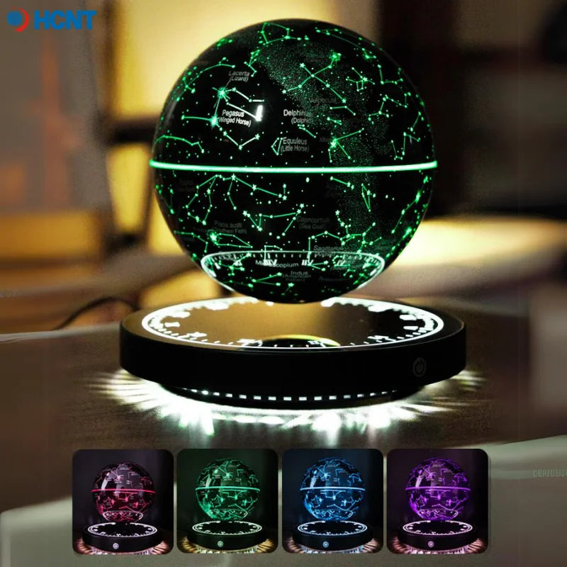 Levitating Lamp Magnetic Levitation Globe LED Earth Floating Rotating Globe Bedside Novelty Christmas Gifts Galactic starry sky