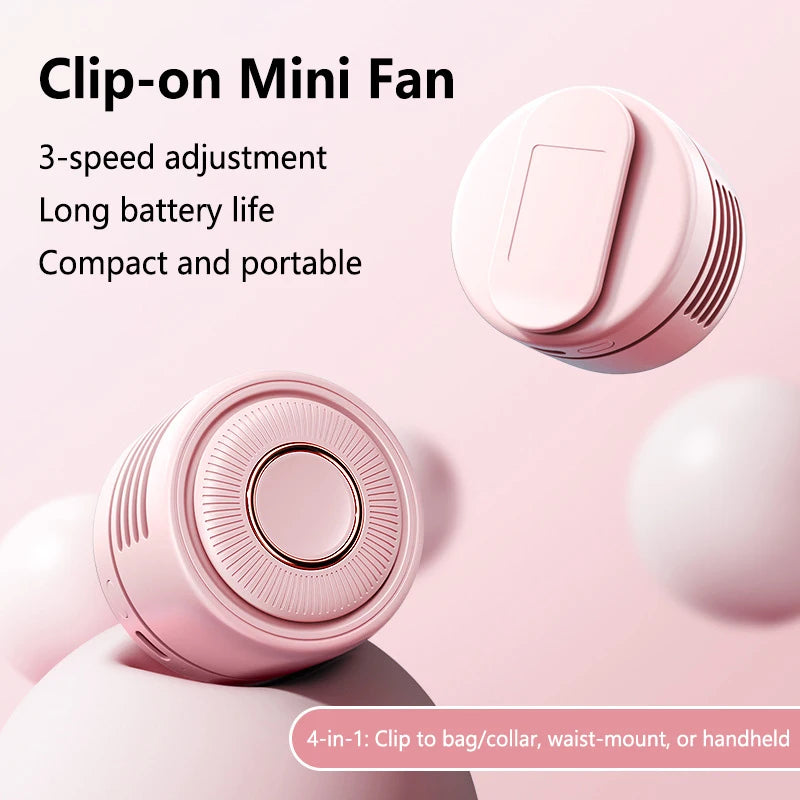 Lenovo 4-in-1 USB Blade-less Neck-Worn Fan Portable Quiet Mini Foldable Student-Friendly and Convenient Clip-On Fan Outdoor