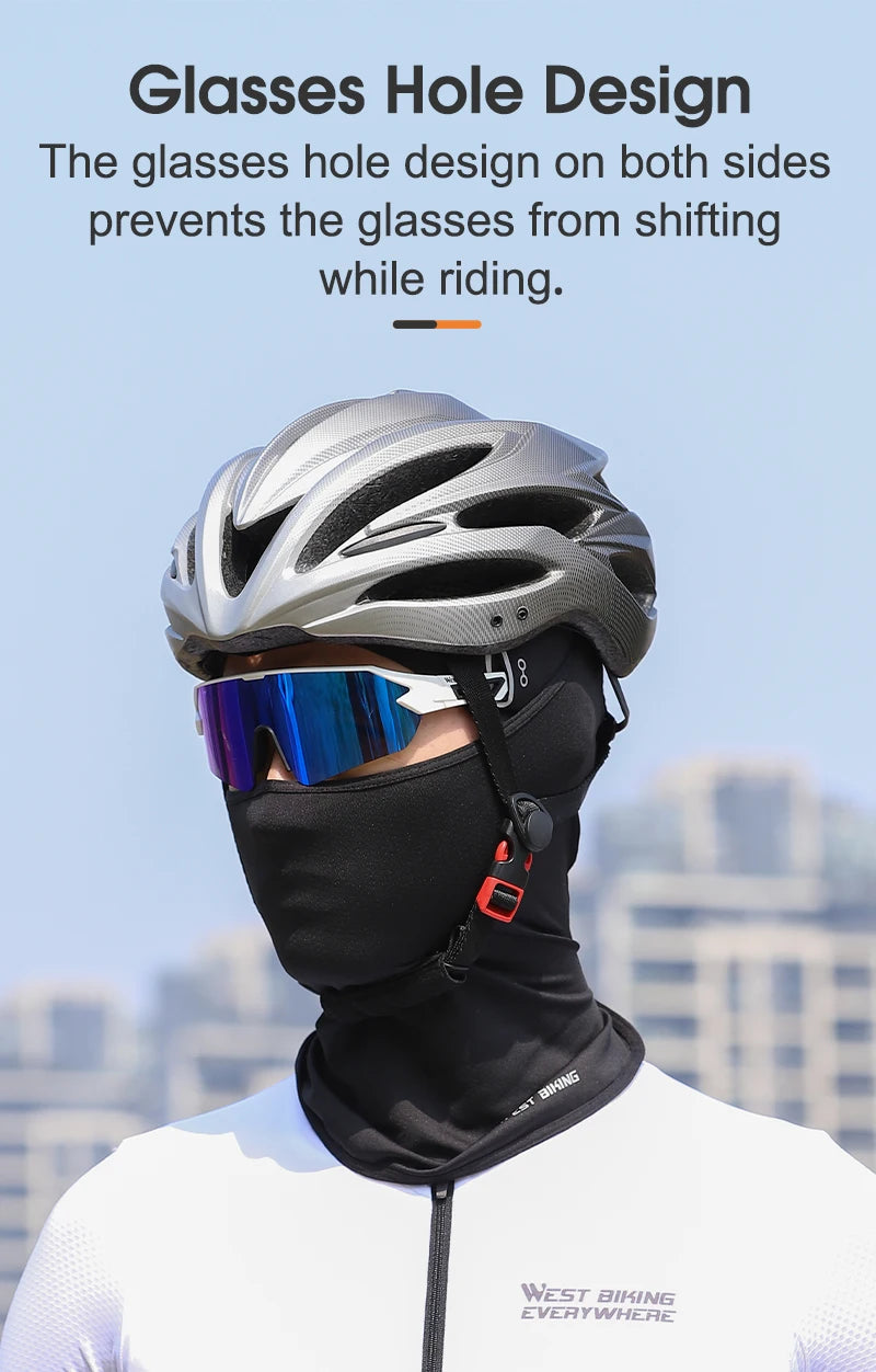 WEST BIKING Summer Breathable Cycling Cap Anti-UV Balaclava Men Full Face Mask Bicycle Motorcycle Running Cooling Sport Gear