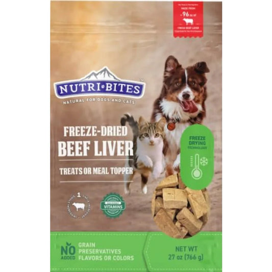 Freeze Dried Beef Liver Dog and Cat Treats Healthy Pet Training Treats or Food Topper All Natural, Single Ingredient, High Prot