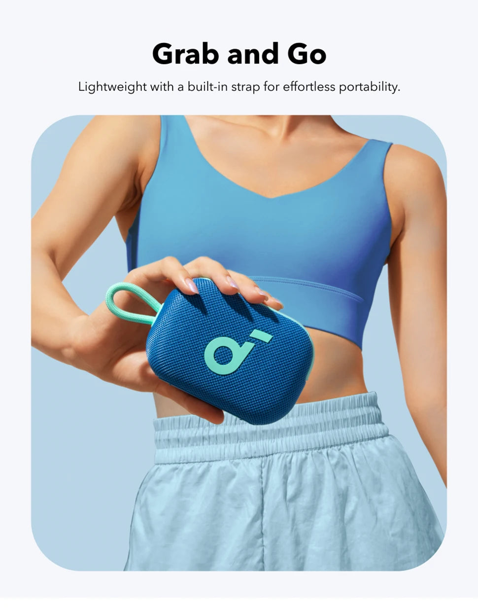 Soundcore Select 4 Go Bluetooth Shower Speaker by Anker, IP67 Waterproof/Dustproof, Ultra-Portable Speaker, 20H Playtime