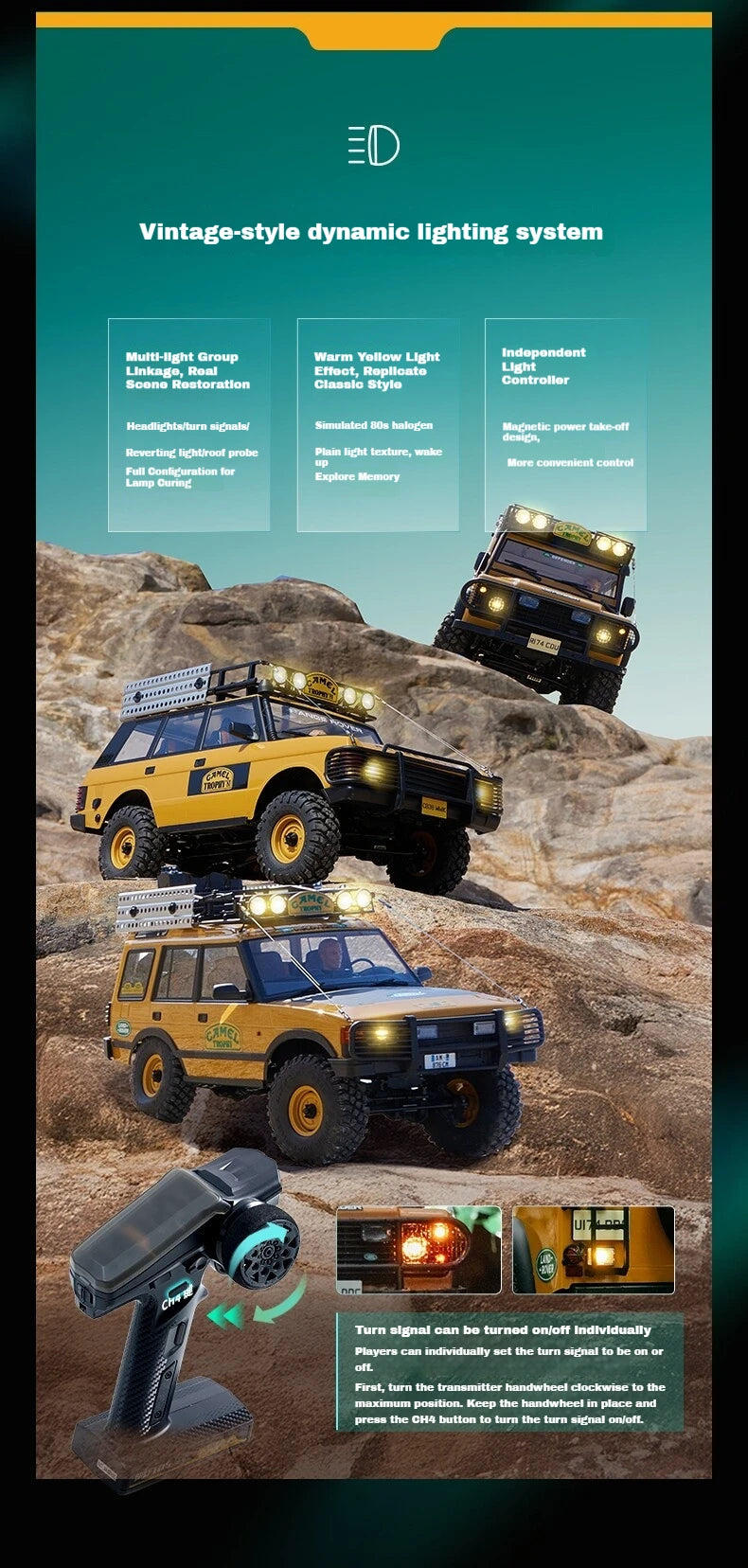 FMS New 1/10 FCX10 Camel Trophy Simulation Electric Remote Control Vehicle Climbing Off-Road Vehicle Toy Model RC Car Adult Gift