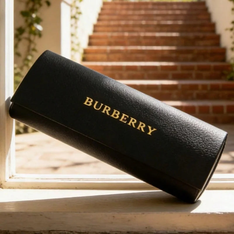 BURBERRY Luxury Leather Glasses Case Hard Shell Fashion Protective Eyewear Storage Box Women Fashion Accessories Gift For Her
