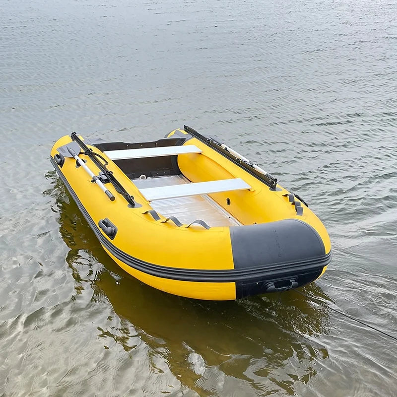 3.3m Inflatable Kayak PVC Speedboat Fishing Canoe Fishing Boat Aluminum Alloy Bottom
