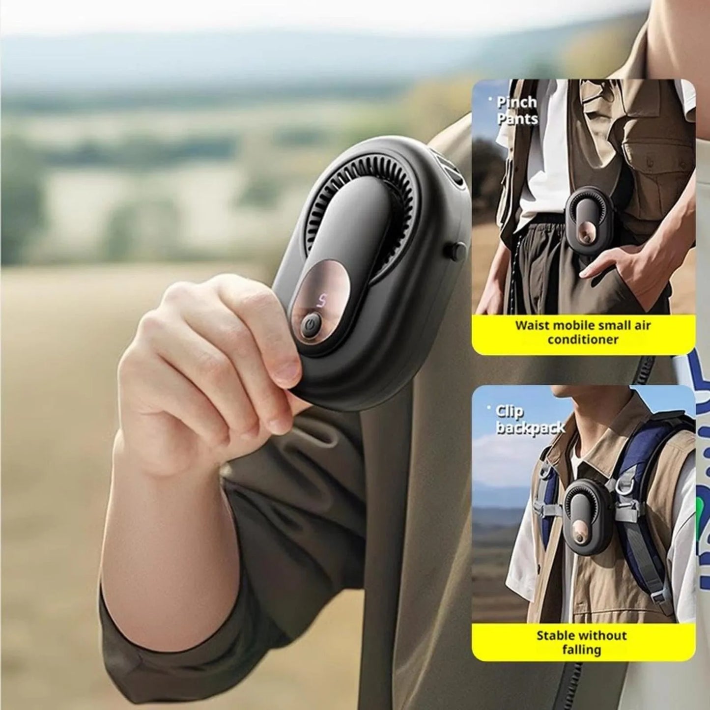 Portable Outdoor High-speed Waist-hanging Fan Durable Hand-held Lightweight Waist Fan Easy to Carry Household Appliances Fans Vibely Store