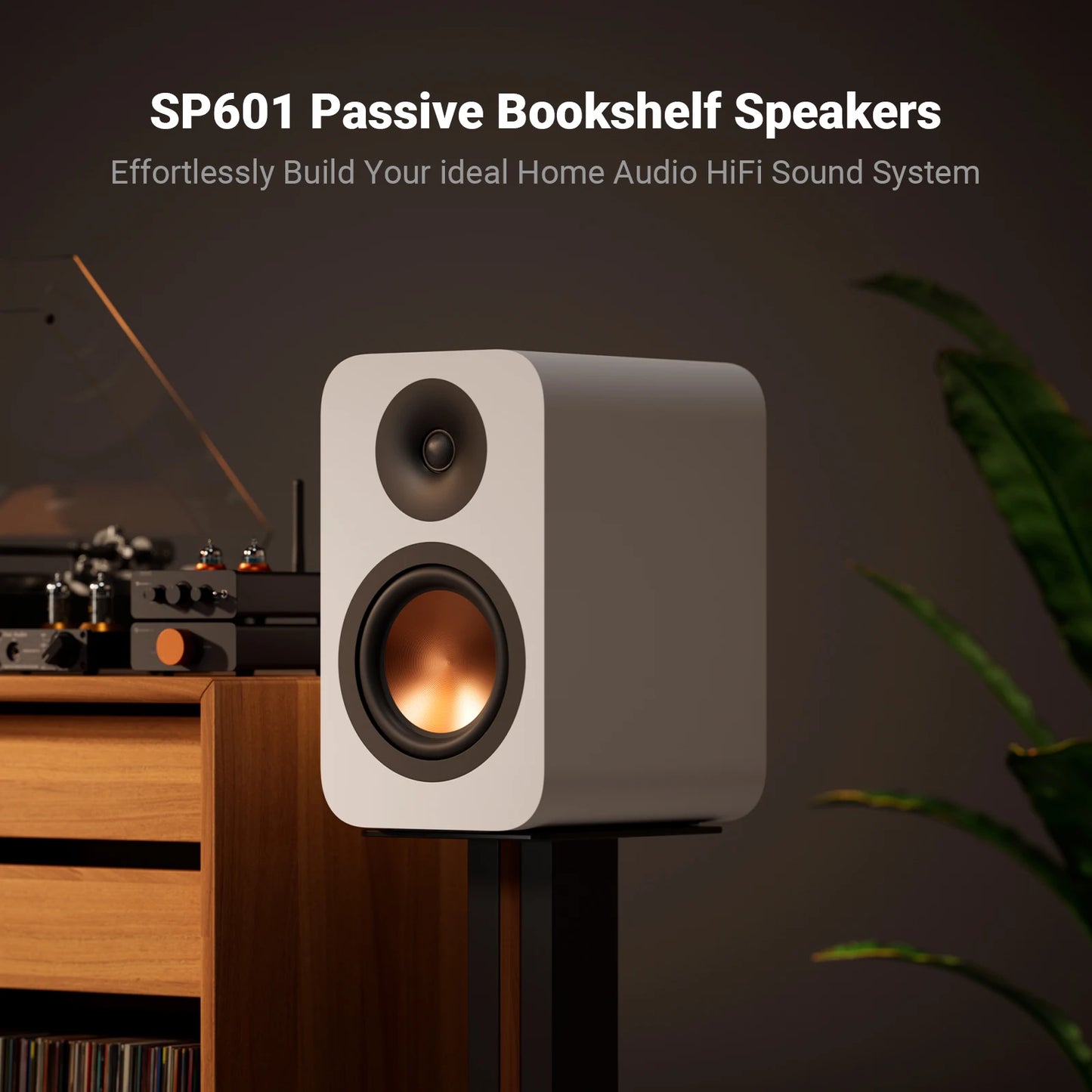 Fosi Audio SP601 6Ω 160W Bookshelf Speaker Hi-Fi Audio for Home Theater ，Desktop Computer