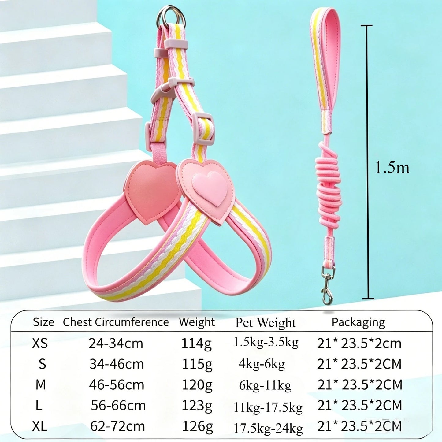 No Pull Y-shaped Dog Harness Leash Set for Small Dogs Chest Straps Anti-Twist Lightweight Harness Shiba Inu Corgi Pets Outdoor