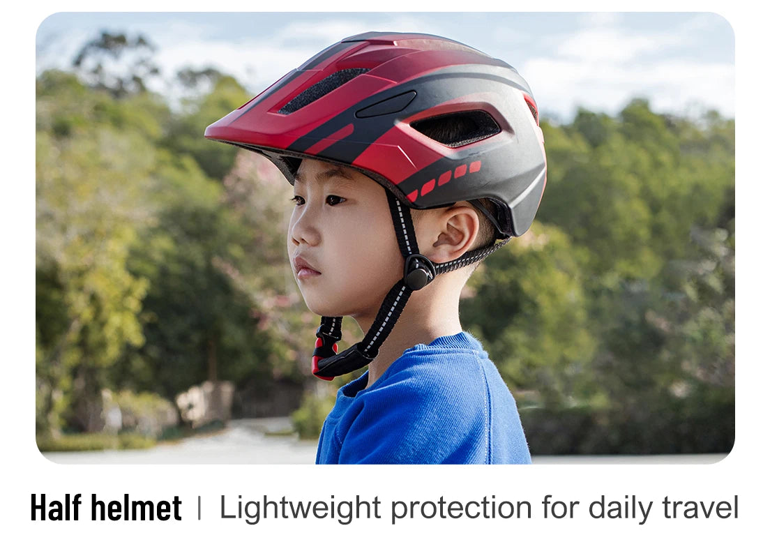 Eastinear Children's Bicycle Helmet LED Lightweight Adjustable Skateboard Roller Skating Full Face Detachable Riding Helmet