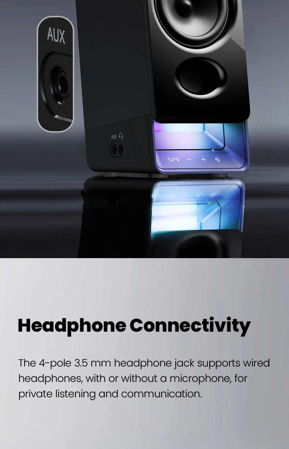 Edifier R20BT Computer Speakers With Light Effects Bluetooth 6.0 USB-C AUX Inputs