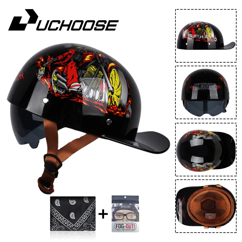 2024 Adult Open Face Summer Retro Riding Bicycles Vintage Half Helmet Baseball Cap Helmets Children Riding Motocross Men Women