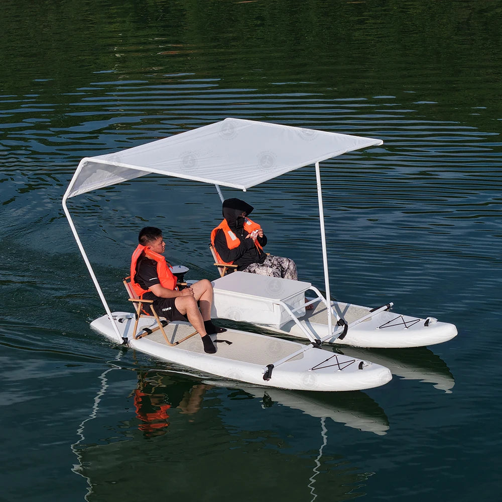 Outdoor DWF Luxury Floating Electric Catamaran Inflatable Boat with Motor for Home Residential or School Use