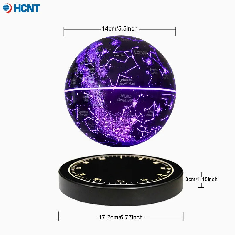 Levitating Lamp Magnetic Levitation Globe LED Earth Floating Rotating Globe Bedside Novelty Christmas Gifts Galactic starry sky