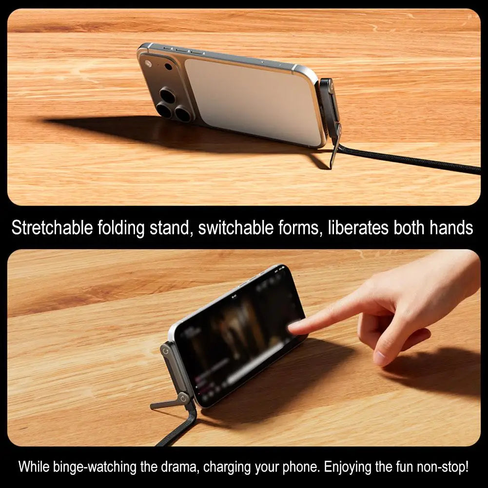 240W Fast Charging Foldable Phone Stand With 360° Rotating Charging Data Cable For IPhone Mobile Games-Universal Mobile Holder