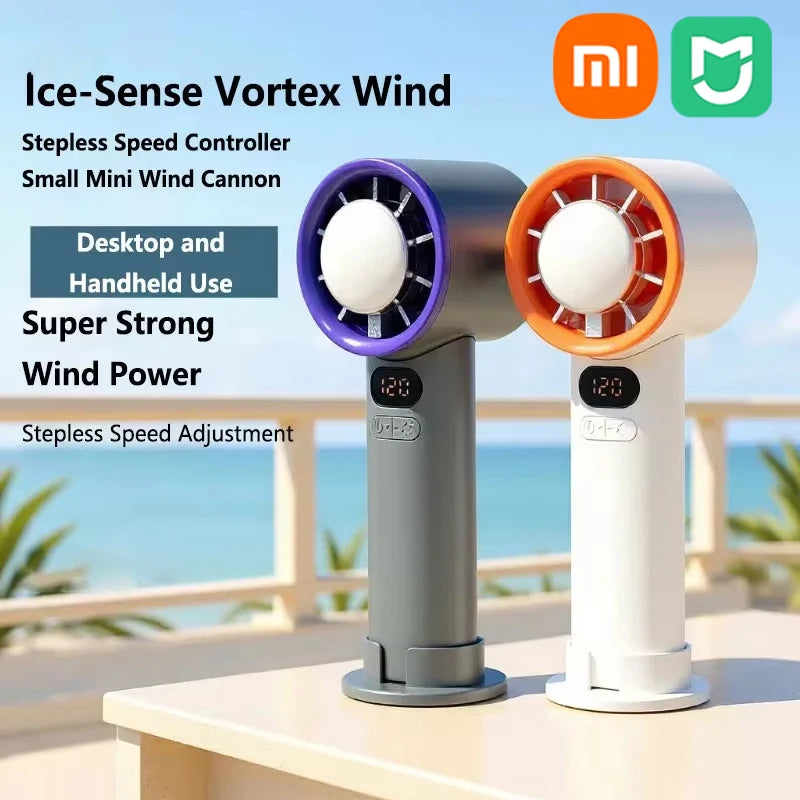 Xiaomi MIJIA Handheld Mini Fan Electric Hand Fans Ice Compress 120 High-Speed Cooling USB Rechargeable Portable Digital Display Vibely Store