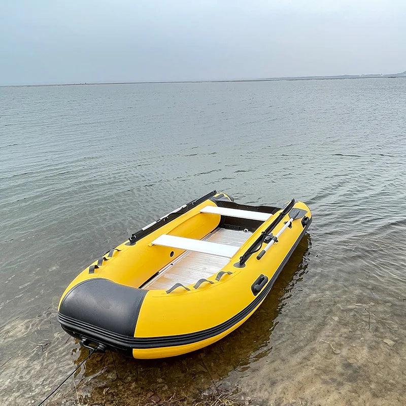 3.3m Inflatable Kayak PVC Speedboat Fishing Canoe Fishing Boat Aluminum Alloy Bottom