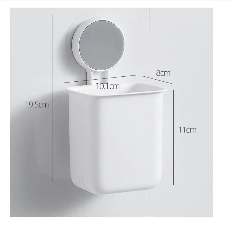Portable Toothbrush Wall Mounted Holder Toothpaste Mouth Cup Waterproof Holder Drill-Free Bathroom Storage Shelf Rack Organizer