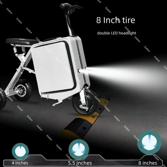 Folding Luggage Parent Child Electric Scooter For Adults With Seat 300W 36V Travel Lightweight Mobility Scooter For Elderly