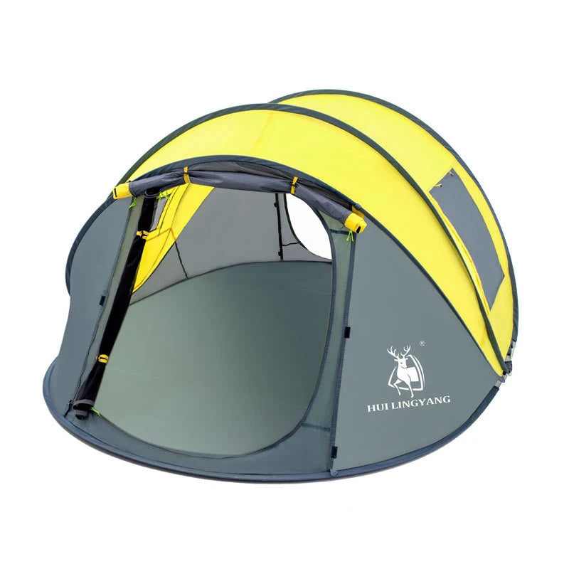 HUI LING YANG 3-4Persons Pop Up Throw Tent Automatic Waterproof Large Space Family Outdoor Camping Portable Tourist Pergola