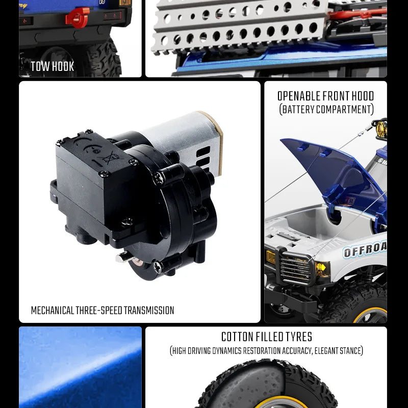 JXC LR1801 Professional RC Remote Control Car 1:18 Off-Road Climbing Car Four-Wheel Drive Dual-Speed Toy Car Model Boy Adult