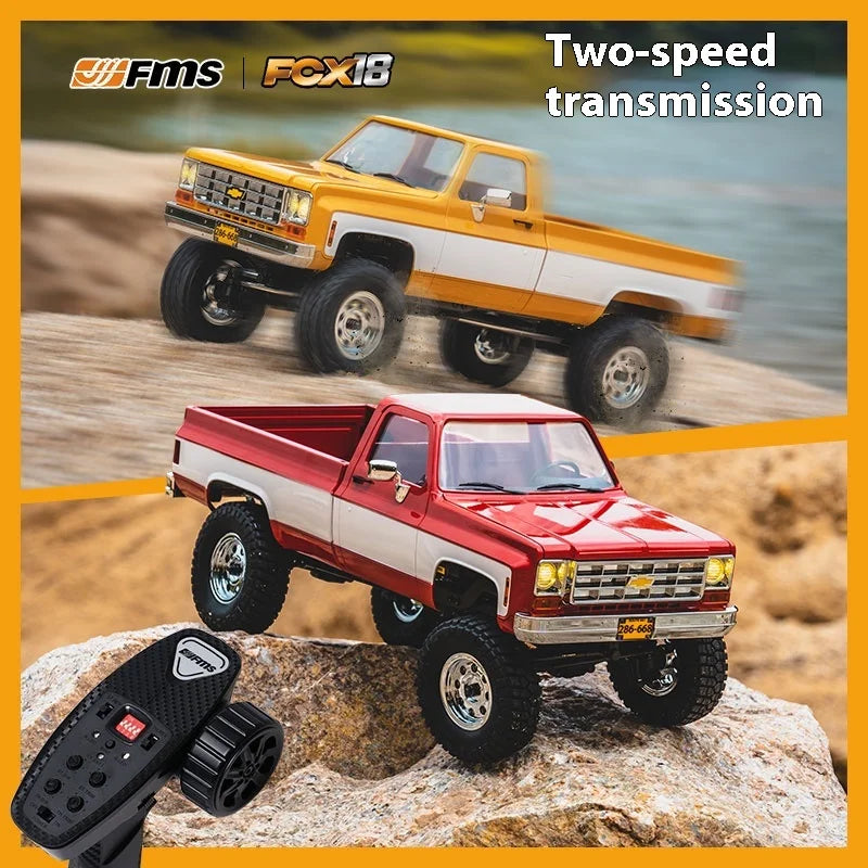 FMS FCX18 1:18 Chevrolet K10 Pickup Truck Officially Authorized Classic Retro Off-road Climbing RC Car Model RTR Vibely Store