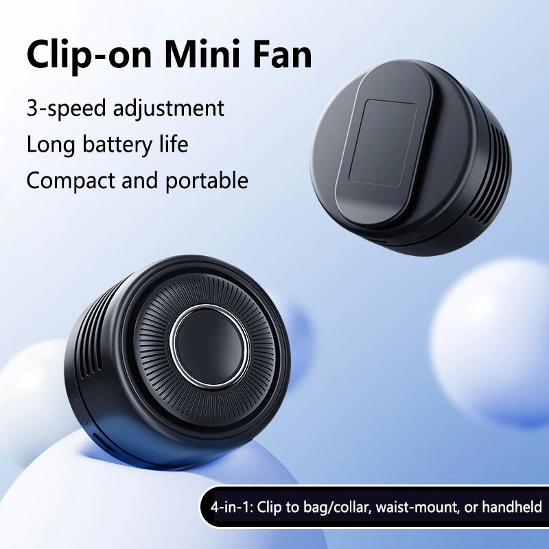 Lenovo 4-in-1 USB Blade-less Neck-Worn Fan Portable Quiet Mini Foldable Student-Friendly and Convenient Clip-On Fan Outdoor