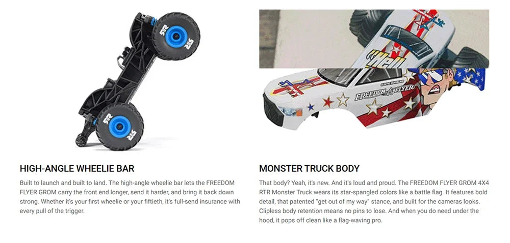ARRMA FREEDOM FLYER GROM ARA2130FF four-wheel drive monster truck 1/16 electric RC toy car adult toy gift