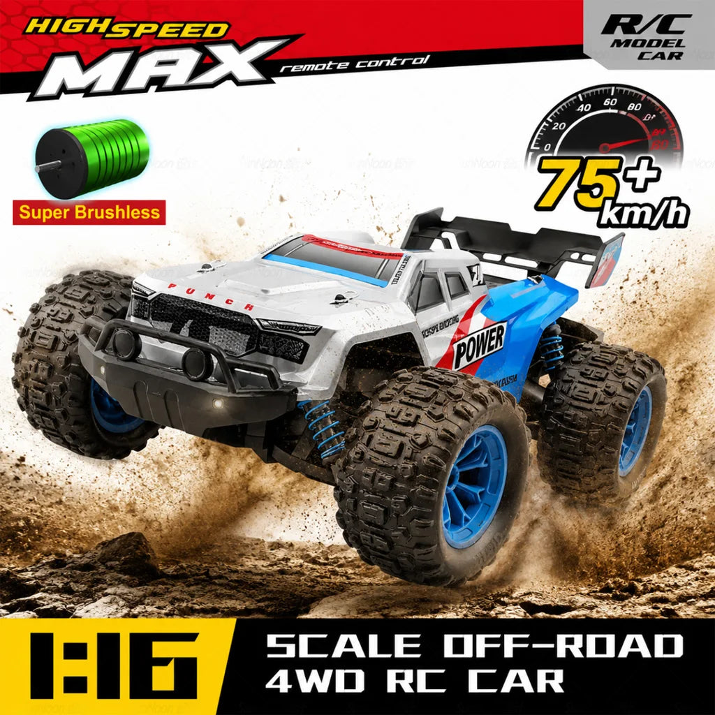 4WD 75KM/H RC Car Super Brushle High Speed Buggy 4x4 Off Road Remote Control High Speed Drift Racing Truck Drift Racing Toy Gift