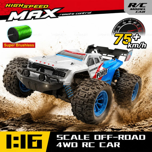 4WD 75KM/H RC Car Super Brushle High Speed Buggy 4x4 Off Road Remote Control High Speed Drift Racing Truck Drift Racing Toy Gift