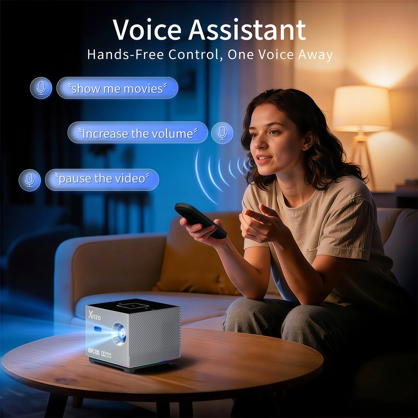 Xnano X3 Mini Projector Android 9.0 8K Decode Electric Focus ±50° Keystone ARGB Light Dolby Audio Portable Home Theater WiFi BT