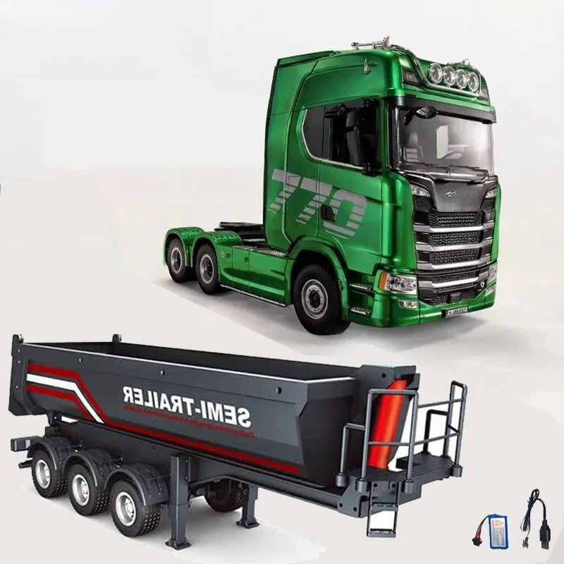Huina New Model 1501+1509 770s RC Heavy-duty Truck Trailer Model Tractor High-end Toy Children's Adult Gift