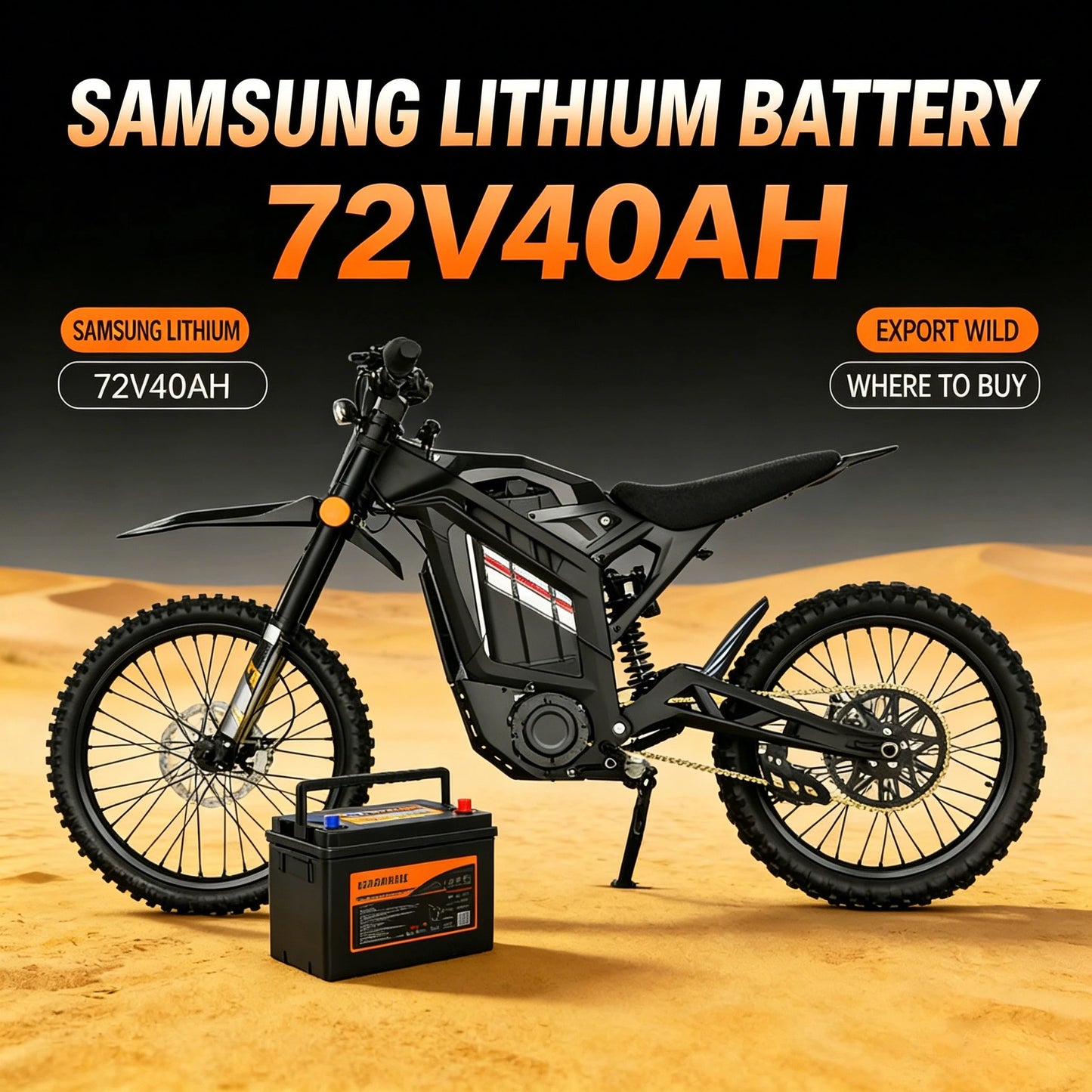 Electric Dirt Bike 72V 8000W Mid Drive Motor Off Road Motorcycle 85km Range for Trail Adventure Adult Bike