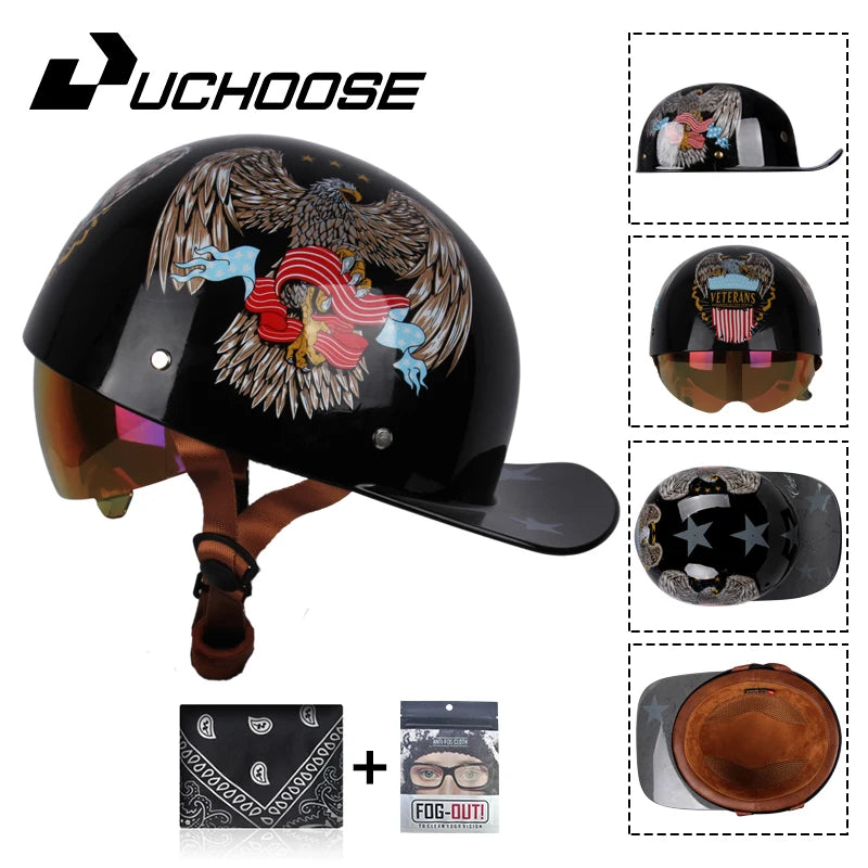 2024 Adult Open Face Summer Retro Riding Bicycles Vintage Half Helmet Baseball Cap Helmets Children Riding Motocross Men Women